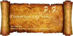 Pinterics Fóris névjegykártya